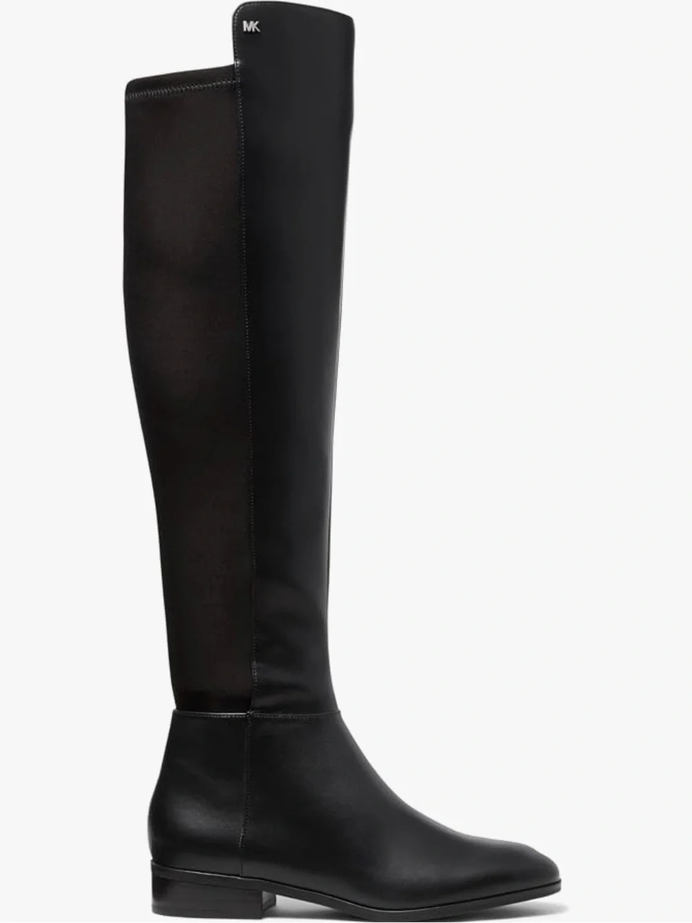 Michael Kors Bromley Over-the-Knee Boot Black Leather Stretch Back Size 7.5 NWOB